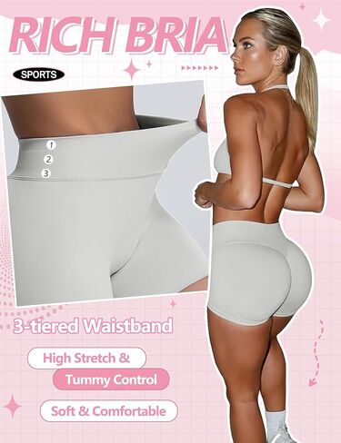 شورت نسائي للتمرين في صالة الألعاب الرياضية مقاس 4.5 بوصة شورت يوجا مخفي لرفع المؤخرة بدون خياطة للتحكم في البطن in Kuwait