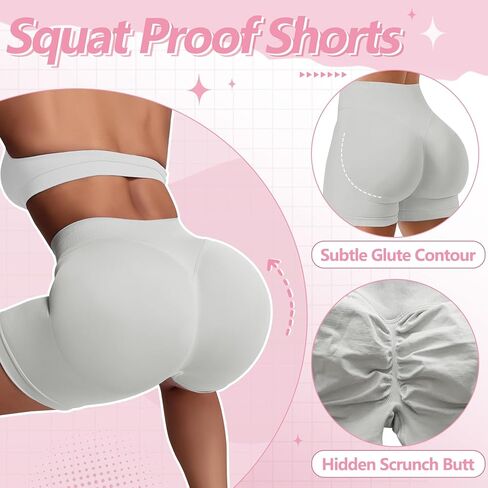 شورت نسائي للتمرين في صالة الألعاب الرياضية مقاس 4.5 بوصة شورت يوجا مخفي لرفع المؤخرة بدون خياطة للتحكم في البطن in Kuwait