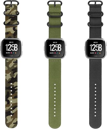أساور FINTIE متوافقة مع إصدار Fitbit Versa 2/1 / Lite، ملحقات سوار معصم بديل من النايلون الناعم (ملونة) in Saudi Arabia