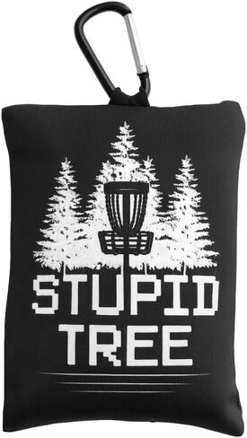 Disc Golf Chalk Bag with Carabiner, Frisbee Disc Golf Grip Enhancer for All Skill Levels, Pre-Filled Chalk for Dry Hands & Wind Read - Black - Stupid Tree Design in Saudi Arabia