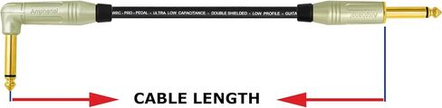 3 Units - 6 Foot - WBC-PRO-Pedal – 22 AWG - Low-Cap (18pF/ft) – Pro-Grade –Graphite-Based - Dual-Shielded Pedal, Effects, Patch, Instrument Cable & Amphenol M-Series Angled & Straight Gold TS Plugs in Saudi Arabia