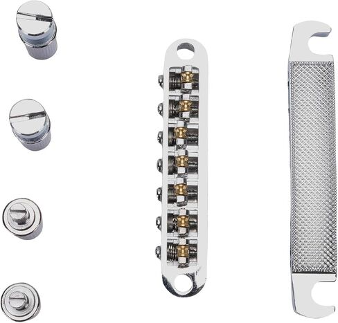 Bridge Stop Bar Tailpiece, Zinc Alloy Adjustable Roller Saddle Bridge Tailpiece Replacement for SG 7 String Electric Guitar for Tune O Matic Style in Saudi Arabia