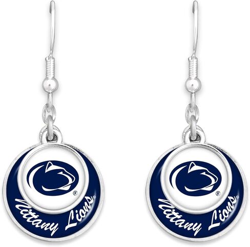Penn State Nittany Lions Stacked Disk Earrings Jewelry Gift Licensed PSU in Saudi Arabia