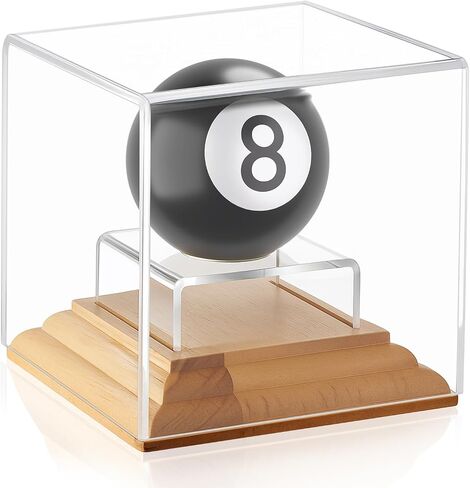 Acrylic Billiards Display Case with Wood Base, UV Protected Clear Display Cube Memorabilia Showcase Ball Protector for Billiards, Pool Ball, Memorabilia Gifts in Saudi Arabia