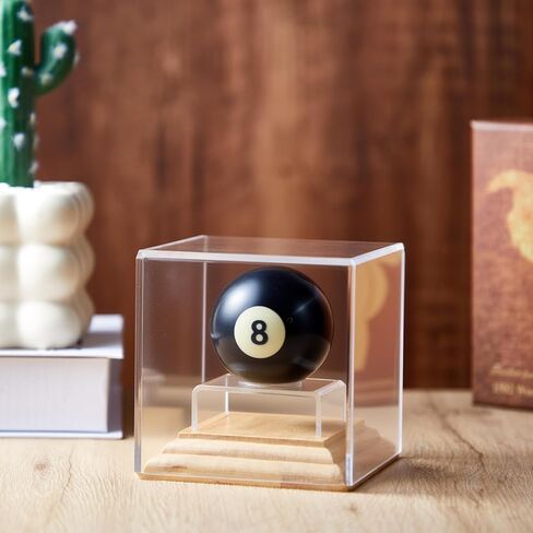 Acrylic Billiards Display Case with Wood Base, UV Protected Clear Display Cube Memorabilia Showcase Ball Protector for Billiards, Pool Ball, Memorabilia Gifts in Saudi Arabia