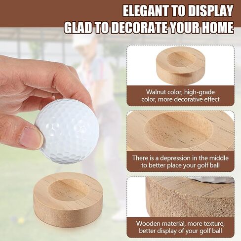 Thyle Wooden Single Golf Ball Display Stand 2 Inches Golf Ball Holder Mini Round Wood Display Bases Stand for Egg Stone Rock Desk Decor in Saudi Arabia