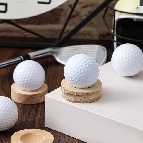 Thyle Wooden Single Golf Ball Display Stand 2 Inches Golf Ball Holder Mini Round Wood Display Bases Stand for Egg Stone Rock Desk Decor in Saudi Arabia