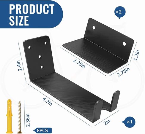 Bike Pedal Hanger Wall Mount,Heavy Duty Horizontal Bike Rack for Garage Wall,Vertical Bike Wall Hangers Bike Display Stand Space Saving(1 Pack) in Saudi Arabia