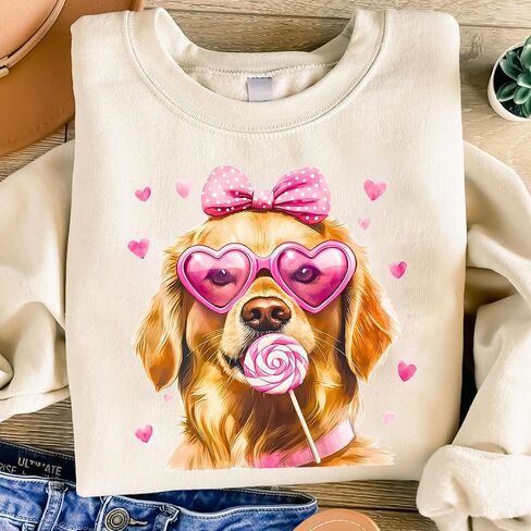 NAZENTI Dog Sweatshirt, Dog Mom Sweatshirt, Valentine Dog Sweatshirt, Gift for Dog Lover, Dog Sweatshirt for Valentines Day in Saudi Arabia