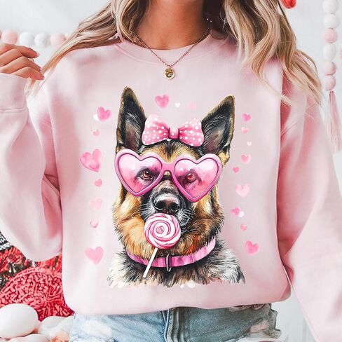 NAZENTI Dog Sweatshirt, Dog Mom Sweatshirt, Valentine Dog Sweatshirt, Gift for Dog Lover, Dog Sweatshirt for Valentines Day in Saudi Arabia