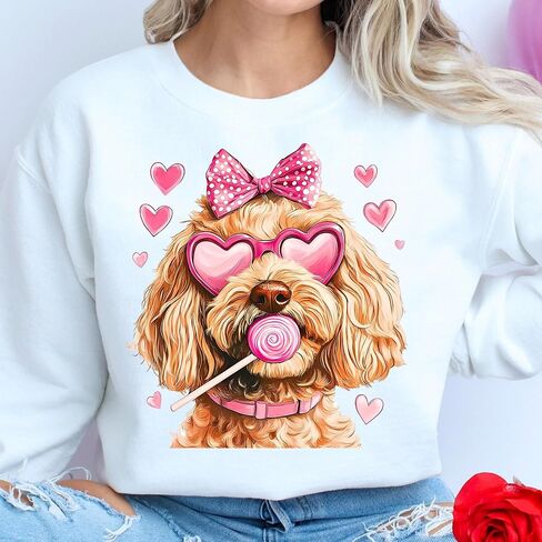 NAZENTI Dog Sweatshirt, Dog Mom Sweatshirt, Valentine Dog Sweatshirt, Gift for Dog Lover, Dog Sweatshirt for Valentines Day in Saudi Arabia