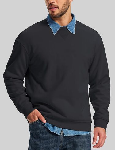 MAGCOMSEN Men's Sweatshirt Crewneck Thermal Sherpa Lined Sweatshirts Warm Winter Casual Tops in Saudi Arabia