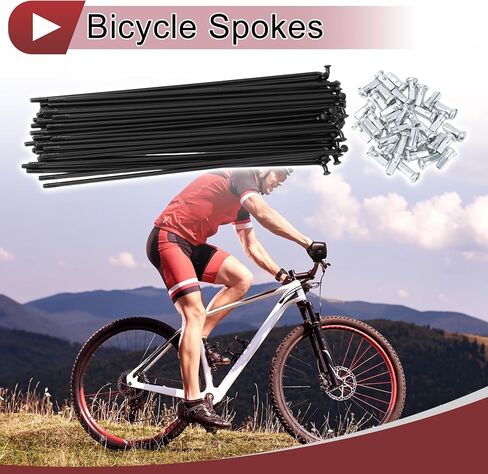 36 Set 12G Bicycle Spokes 165mm Bike Wheel Spokes 45 Steel Black in Saudi Arabia