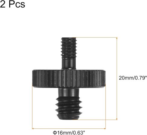 MECCANIXITY 2PCS Mic Stand Adapter 1/4 Male to M6 Male Screw Thread Adapter for Microphone Stand to Camera Tripod Mount Adapter in Saudi Arabia