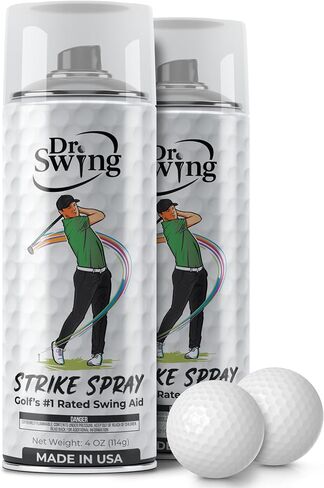 Dr. Swing Golf Impact Spray｜2 Pack｜ Club Spray for Ball Contact Training｜Quick Drying Strike Formula｜Easy Wipe Design｜Men Stocking Stuffer Golf Gift for Christmas, Dad, Brother in Saudi Arabia