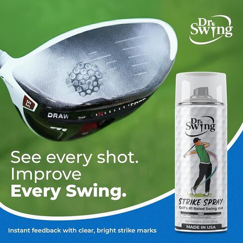 Dr. Swing Golf Impact Spray｜2 Pack｜ Club Spray for Ball Contact Training｜Quick Drying Strike Formula｜Easy Wipe Design｜Men Stocking Stuffer Golf Gift for Christmas, Dad, Brother in Saudi Arabia