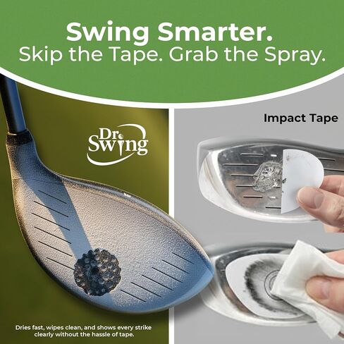 Dr. Swing Golf Impact Spray｜2 Pack｜ Club Spray for Ball Contact Training｜Quick Drying Strike Formula｜Easy Wipe Design｜Men Stocking Stuffer Golf Gift for Christmas, Dad, Brother in Saudi Arabia