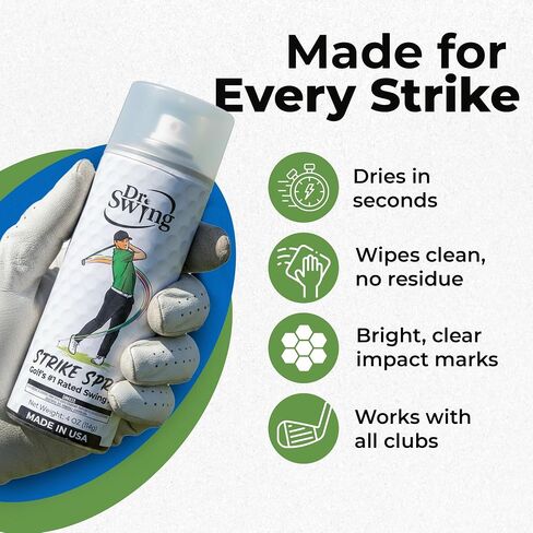 Dr. Swing Golf Impact Spray｜2 Pack｜ Club Spray for Ball Contact Training｜Quick Drying Strike Formula｜Easy Wipe Design｜Men Stocking Stuffer Golf Gift for Christmas, Dad, Brother in Saudi Arabia
