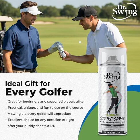 Dr. Swing Golf Impact Spray｜2 Pack｜ Club Spray for Ball Contact Training｜Quick Drying Strike Formula｜Easy Wipe Design｜Men Stocking Stuffer Golf Gift for Christmas, Dad, Brother in Saudi Arabia