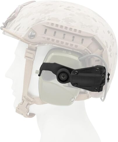 محول السكك الحديدية ARC من HEARFALCOM للخوذة التكتيكية من السلسلة السريعة المتوافقة مع منتج Howard Leight Impact Sport موديل R - 01526 سماعات الرأس in Kuwait