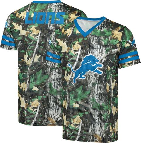 FOCO NFL Men's Officially Licensed Hunter Camo Primary Logo Game Day Football V-Neck Top in Saudi Arabia