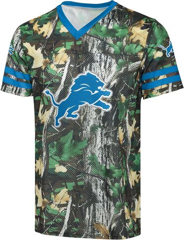 FOCO NFL Men's Officially Licensed Hunter Camo Primary Logo Game Day Football V-Neck Top in Saudi Arabia
