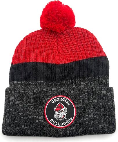 Officially Licensed Georgia Cuffed Knit Pom Beanie Hat Classic Edition Bulldogs Team Logo Winter Cap in Saudi Arabia