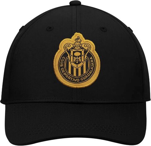 أيقونة رياضية متوافقة مع قبعة كرة القدم الرسمية Chivas De Guadalajara - أسود مع شعار ذهبي كبير in Saudi Arabia