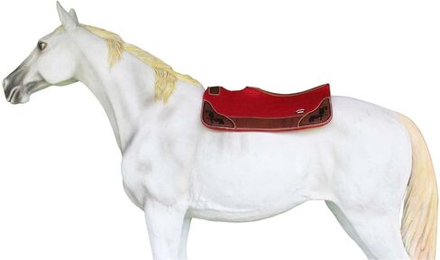 CHALLENGER Horse 32" x 30" Western Contoured Wool Felt Therapeutic Saddle Pad Red 39208RD in Saudi Arabia