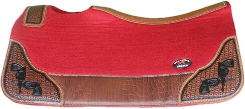 CHALLENGER Horse 32" x 30" Western Contoured Wool Felt Therapeutic Saddle Pad Red 39208RD in Saudi Arabia