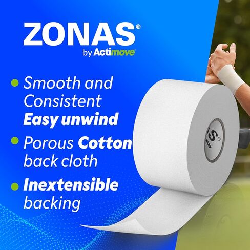 Athletic Tape for Muscles and Joint Support and Immbolization, Strong Skin Adhesion, Hand-tearable, White, 1.5 in x 15 yd, Speedpack - 32 Rolls in Saudi Arabia