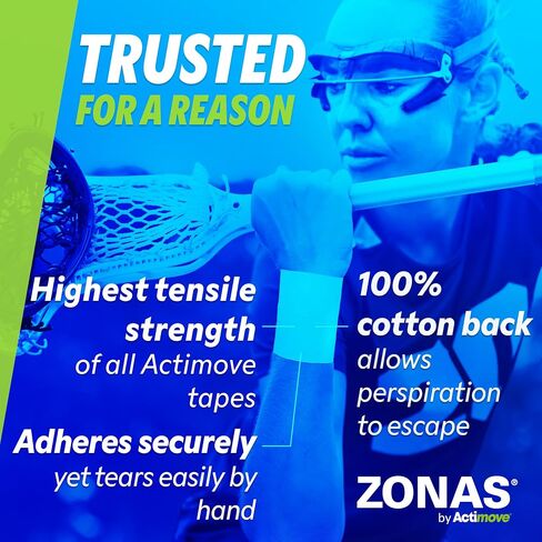 Athletic Tape for Muscles and Joint Support and Immbolization, Strong Skin Adhesion, Hand-tearable, White, 1.5 in x 15 yd, Speedpack - 32 Rolls in Saudi Arabia