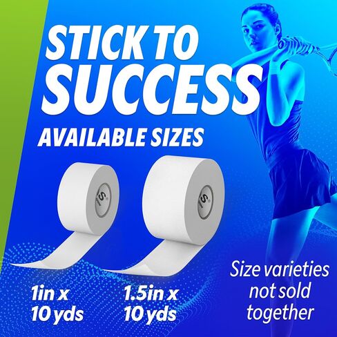 Athletic Tape for Muscles and Joint Support and Immbolization, Strong Skin Adhesion, Hand-tearable, White, 1.5 in x 15 yd, Speedpack - 32 Rolls in Saudi Arabia