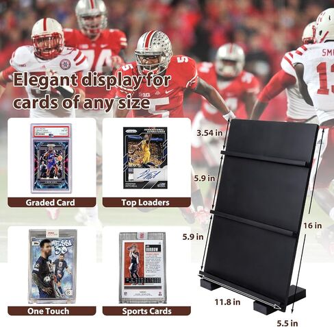 Wooden Trading Card Display Stand, Applicable to PSA/CSG/BGS/SGC Graded Cards, Ideal for Card Collection and Show in Saudi Arabia