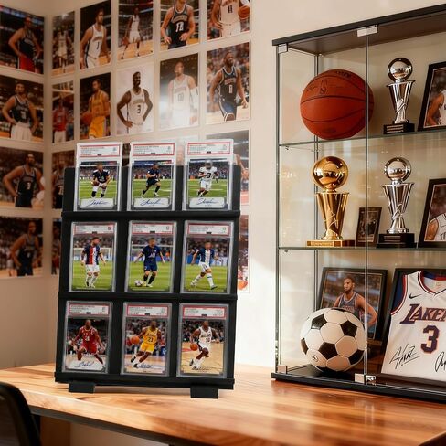 Wooden Trading Card Display Stand, Applicable to PSA/CSG/BGS/SGC Graded Cards, Ideal for Card Collection and Show in Saudi Arabia