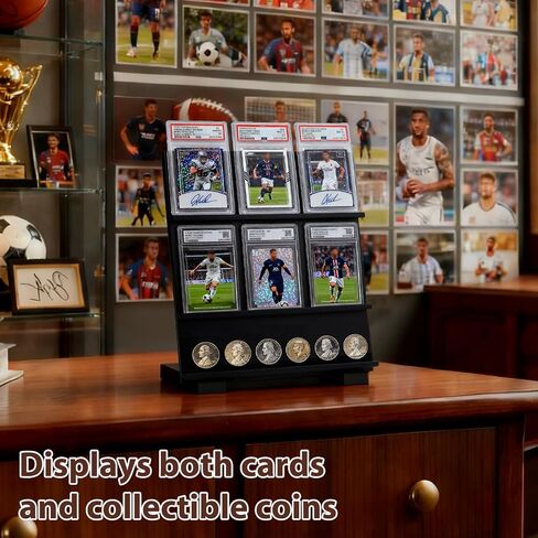 Wooden Trading Card Display Stand, Applicable to PSA/CSG/BGS/SGC Graded Cards, Ideal for Card Collection and Show in Saudi Arabia