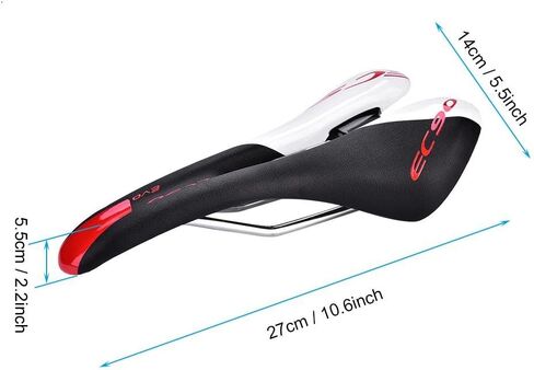 2Colors Pu Leather Bike Cycling Saddle Mountain Bike Comfortable with Soft Cushion for Women Men Cycling?¡§o?Fit for Road Bike and Mountain Bike(Black & White) Mountain Bike in Saudi Arabia