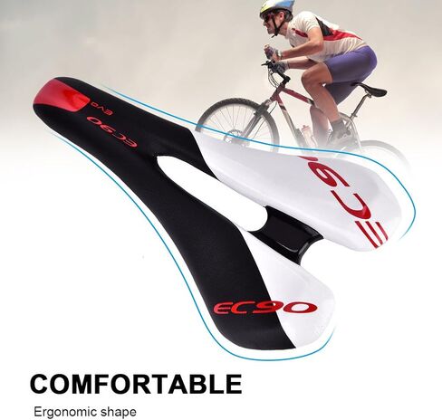 2Colors Pu Leather Bike Cycling Saddle Mountain Bike Comfortable with Soft Cushion for Women Men Cycling?¡§o?Fit for Road Bike and Mountain Bike(Black & White) Mountain Bike in Saudi Arabia