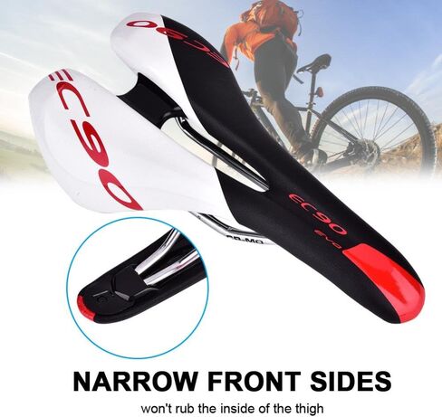 2Colors Pu Leather Bike Cycling Saddle Mountain Bike Comfortable with Soft Cushion for Women Men Cycling?¡§o?Fit for Road Bike and Mountain Bike(Black & White) Mountain Bike in Saudi Arabia