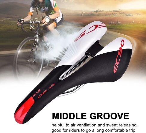 2Colors Pu Leather Bike Cycling Saddle Mountain Bike Comfortable with Soft Cushion for Women Men Cycling?¡§o?Fit for Road Bike and Mountain Bike(Black & White) Mountain Bike in Saudi Arabia