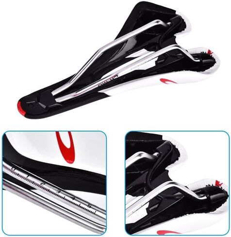 2Colors Pu Leather Bike Cycling Saddle Mountain Bike Comfortable with Soft Cushion for Women Men Cycling?¡§o?Fit for Road Bike and Mountain Bike(Black & White) Mountain Bike in Saudi Arabia