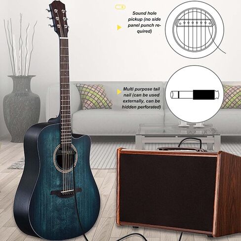 Alomejor Guitar Pickup Kit, Noise Reduction, Acoustic Guitar, Double Coil, Soundhole Pickup, Replacement Parts for Home Recording and Live Performances in Saudi Arabia