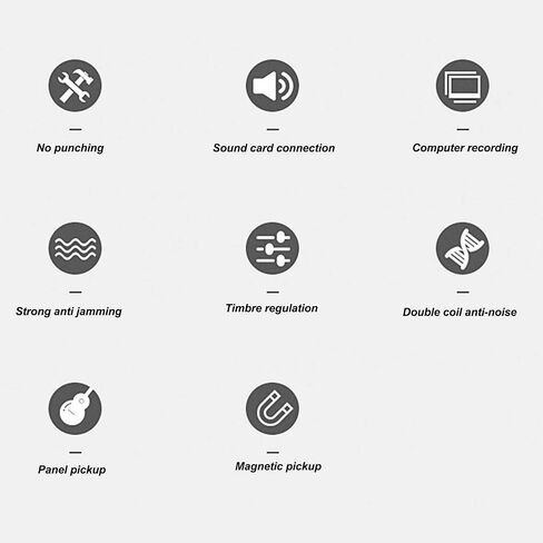 Alomejor Guitar Pickup Kit, Noise Reduction, Acoustic Guitar, Double Coil, Soundhole Pickup, Replacement Parts for Home Recording and Live Performances in Saudi Arabia