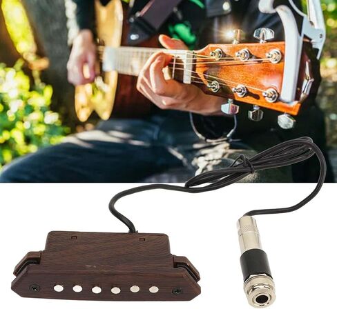 Alomejor Guitar Pickup Kit, Noise Reduction, Acoustic Guitar, Double Coil, Soundhole Pickup, Replacement Parts for Home Recording and Live Performances in Saudi Arabia