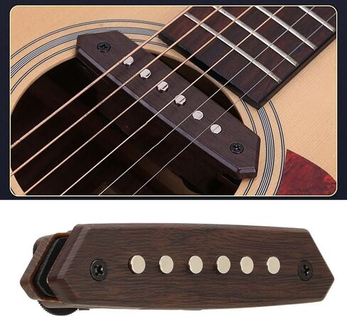 Alomejor Guitar Pickup Kit, Noise Reduction, Acoustic Guitar, Double Coil, Soundhole Pickup, Replacement Parts for Home Recording and Live Performances in Saudi Arabia