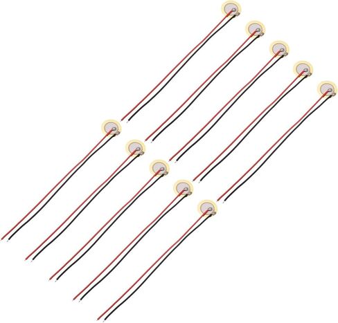 uxcell 10Pcs Piezoelectric Discs 50mm Acoustic Pickup Transducer Microphones Trigger Buzzer Drum Guitar in Saudi Arabia