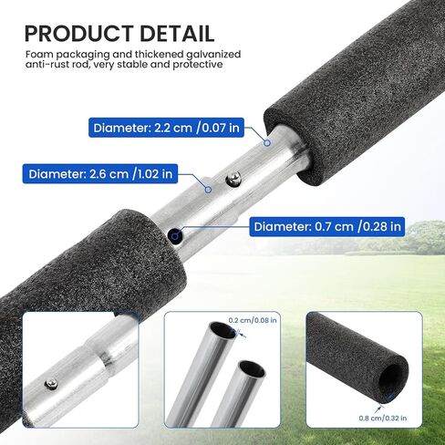FAHKNS 6PCS Universal Trampoline Poles Replacement Enclosure Straight Poles Fit for 8-16FT Trampoline Frame with Clamp and Hardware in Saudi Arabia