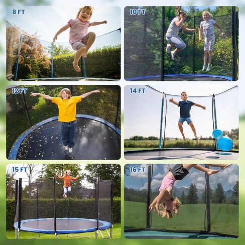 FAHKNS 6PCS Universal Trampoline Poles Replacement Enclosure Straight Poles Fit for 8-16FT Trampoline Frame with Clamp and Hardware in Saudi Arabia