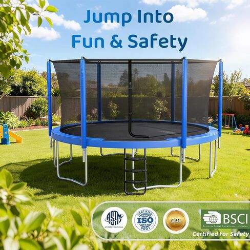 Skybound AiryBounce Trampoline Recreational Trampolines with Enclosure Outdoor Trampoline for Kids and Adults with Safety Net and Spring Padding in Kuwait