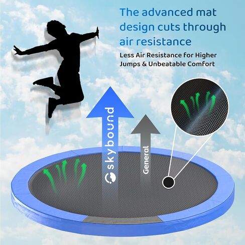 Skybound AiryBounce Trampoline Recreational Trampolines with Enclosure Outdoor Trampoline for Kids and Adults with Safety Net and Spring Padding in Kuwait
